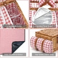 thumbnail image 3 of Wicker Picnic Basket Set for 2 Persons with Waterproof Picnic Blanket and Large Insulated Cooler Compartment, Willow Picnic Hamper Basket with Cutlery Service Kits for Camping, Wedding (Red), 3 of 8
