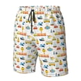 thumbnail image 2 of Yiaed Cartoon Transport Print Men's Swim Trunks with Lining Quick Dry Sports Shorts Beach Shorts Boardshorts-XX-Large, 2 of 5