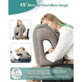thumbnail image 4 of Inflatable Travel Pillow, Airplane Neck Pillow Comfortably Supports Head and Chin for Airplanes, Trains, Cars and Office Napping with 3D Eye Mask, Earplugs and Portable Drawstring Bag (Grey), 4 of 15