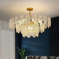 thumbnail image 2 of GPD Modern Luxury Glass Ceiling Chandelier Living Room K9 Crystal LED Lights For Bedroom Kitchen Island Lamp Room Decor Fixtures My Lux Decor Round, 2 of 13