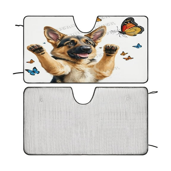 German Shepherd Windshield Sunshade Car Sun Shade Protector for Small Car SUV Front Window 51"x28"
