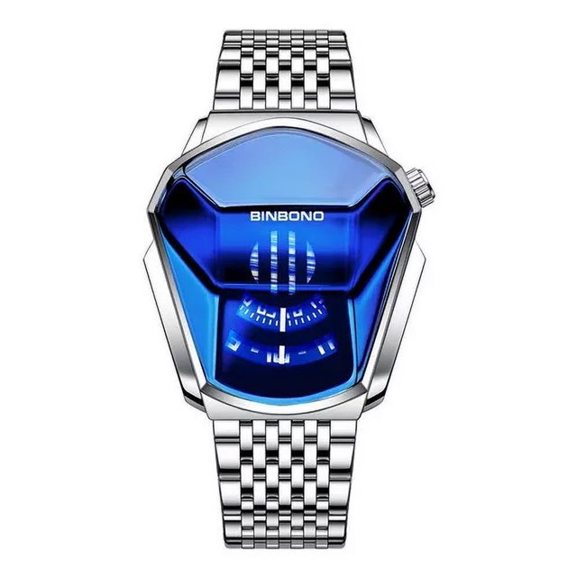 Binbond Relojes De Cuarzo Impermeables De Lujo Para Hombre Color Del Fondo Plateado/azul