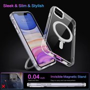for iPhone 11 Magnetic Case with Invisible Stand [Compatible with Magsafe], Full Body Protective Cover Slim Shockproof Phone Case for Apple iPhone 11 6.1, Black