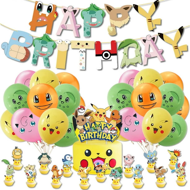 Décoration de fête d'anniversaire Pokemon assez mignon fournitures