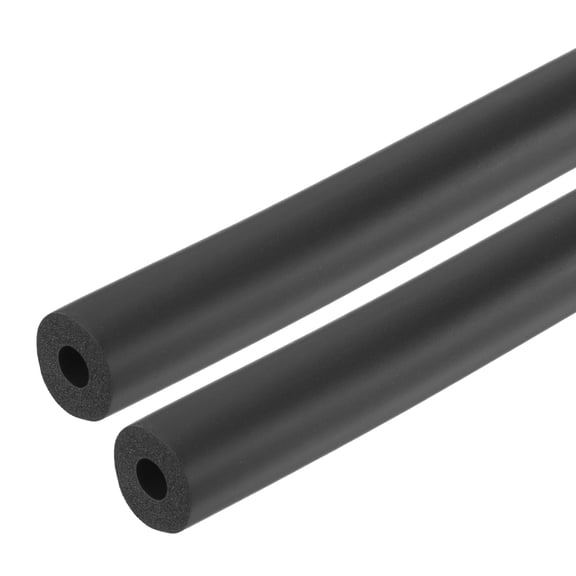 2pcs 0.3 Meter Pipe Insulation Tube 3/8"(9mm) ID 1"(25mm) OD Foam Tubing for Handle Grip Support, Black