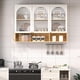 thumbnail image 5 of Alacenas para Cocina, Alacena Gabinete para Cocina 3 Puertas, Mueble Superior con Visualización en Vidrio Transparente 100x30x80CM(Claro), 5 of 8