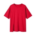 thumbnail image 4 of Girls Short Sleeve T Shirts Kids Summer Crewneck Curved Hem Tunic Tops Basic Tee, 4 of 4