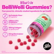 BelliWelli Daily Fiber Gummy Supplement with Probiotics, and Collagen - Watermelon 64 Count