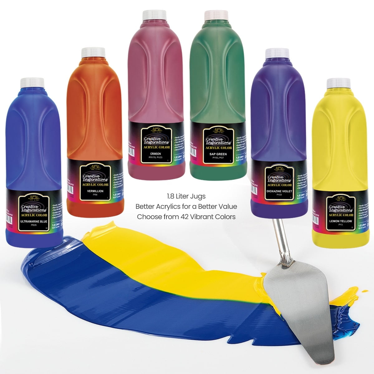 Creative Inspirations Acrylic Paint - Acrylic Paint Smooth, Rich, Creamy & Free-Flowing Non-Toxic - [COBALT BLUE- 1.8 LITER]