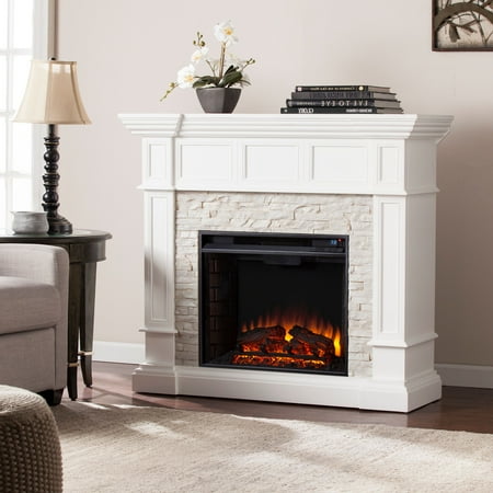 Ignatius Corner Convertible Electric Fireplace White Walmart Com