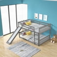 thumbnail image 4 of Grey Color Full over Full Bunk Bed Featuring Slide and Ladder, Made of Quality Pinewood and Plywood, 4 of 18