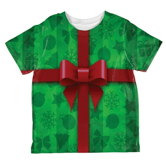 Green Christmas Present Costume All Over Toddler T Shirt