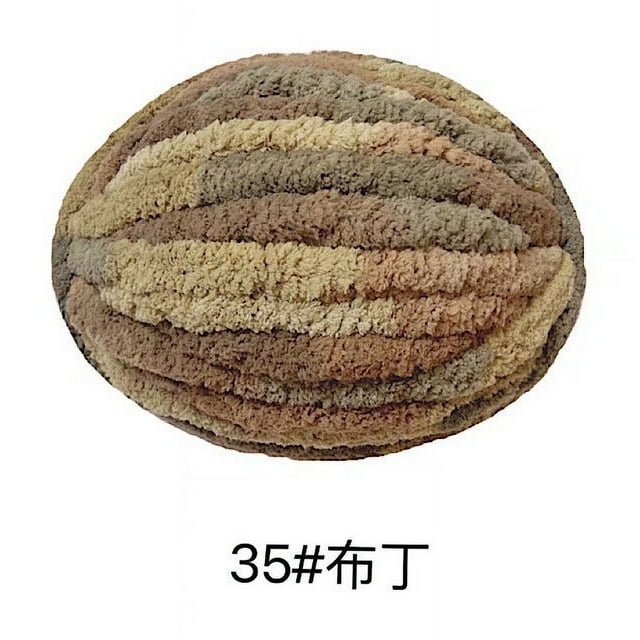 Nvzi paquete de hilo de terciopelo de chenilla para tejer, lana gruesa y cálida para tejer a crochet, para hacer tejidos a mano, 250 g, color pudín