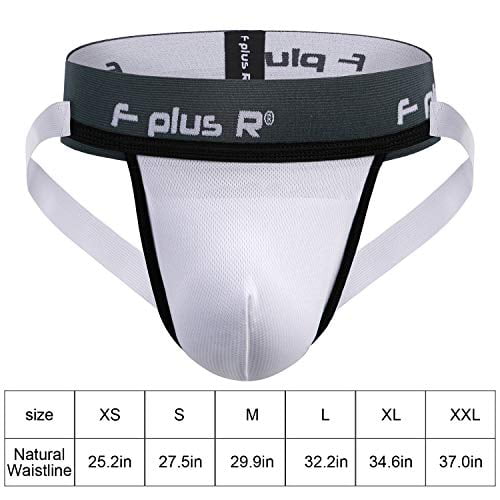F plus R Mens Athletic Supporter Jockstrap with Cup Pocket 2 Inch Waistband