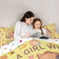 thumbnail image 4 of Manfei Lovely Capybara Full Size Comforter Sets,Cute Animals Bedding Comforter Set,Yellow Green,Polkadot Reversible,3pcs,1 Comforter and 2 Pillowcases, 4 of 7
