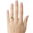 thumbnail image 3 of Star K� Three 3 Stone 8mm Round Genuine Peridot Trillion Engagement Promise Comfort fit Ring, 3 of 9