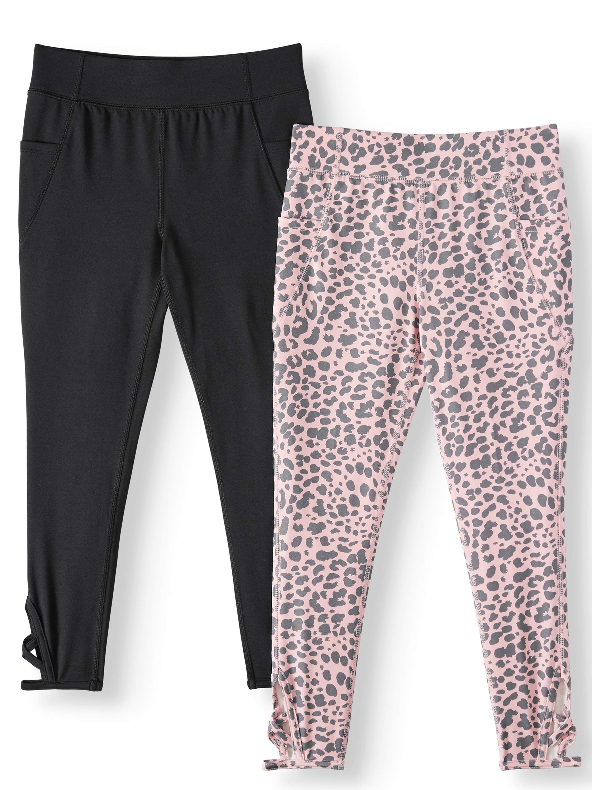 Athletic Works Printed and Solid 2Pack Active leggings (Little Girls