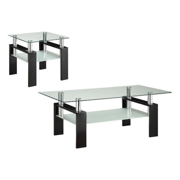Dyer 2-piece Rectangular Coffee and End Table Set Black