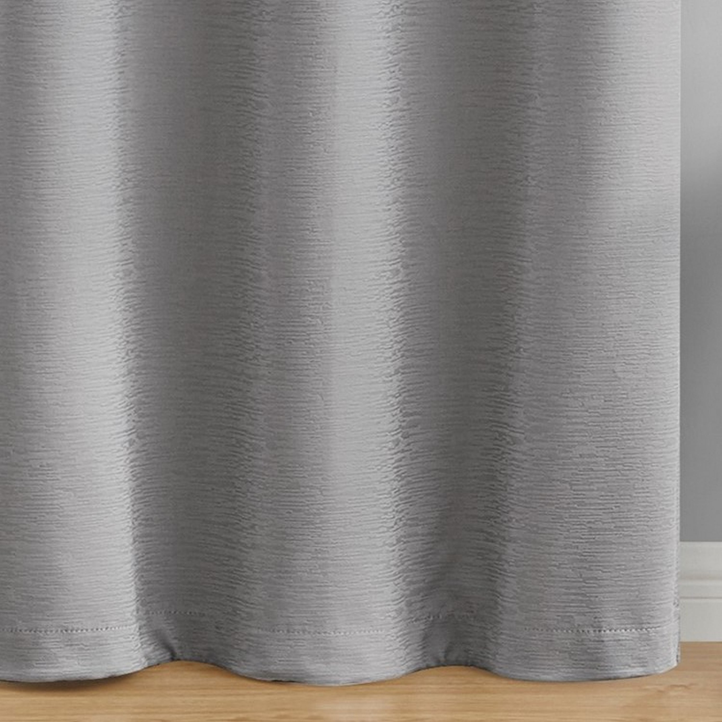 VCNY Home Rosalie Charcoal Grey Tonal Grommet Jacquard Curtain Panel, 55" x 84"