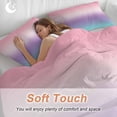 thumbnail image 4 of 3 Piece Pink Purple Teal Ombre Cream Duvet Cover Set California King,Microfiber Comforter/Quilt Cover with Corner Ties and 2 Pillowcases,Modern Abstract Art Aesthetics Bedding with Zipper Closure, 4 of 8
