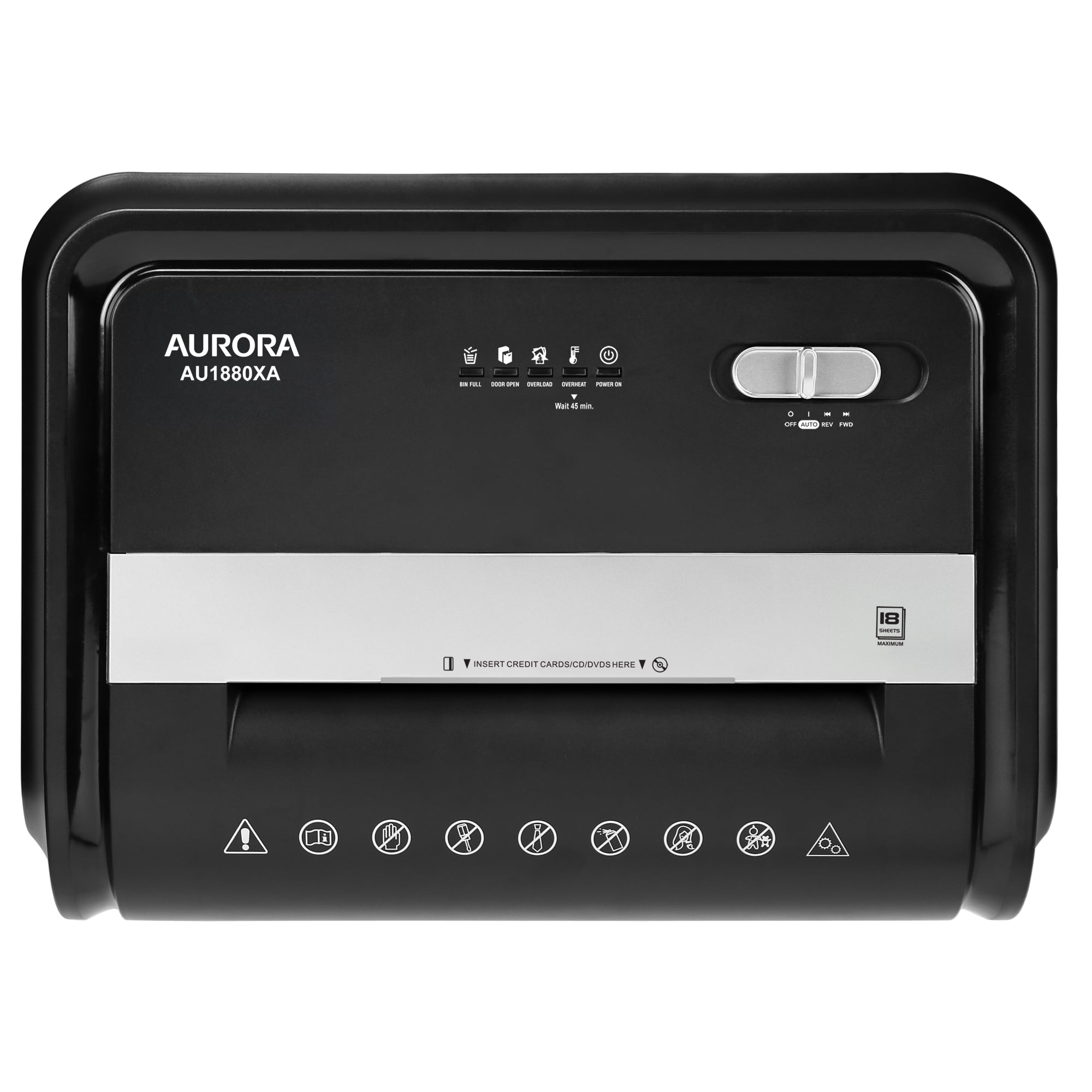 Aurora AU1880XA Heavy Duty Anti-Jam 18-Sheet Crosscut Shredder/60 Min Run Time/ 7-Gallon Pullout Basket and Casters