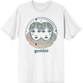 thumbnail image 3 of Gemini Zodiac Sign Adult White Crew Neck Short Sleeve Tee-Medium, 3 of 4