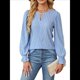 thumbnail image 3 of Camisa Formal Informal de Larga para Mujer, Estilo Ejecutivo, con Escote en V, para Trabajo, Moda de Otoño Azul XXL, 3 of 7