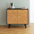 thumbnail image 2 of Manhattan Comfort Liam Sideboard made from Engineered Wood in Black & Wood, 2 of 10