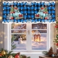 thumbnail image 5 of Christmas Theme Valances for Windows, 42 x 18in, Xmas Trucks Gifts Winters Snowflakes Blue Plaid Rod Pocket Kitchen Valance Curtain Light Filtering Window Treatments for Living Room Bedroom, 1 Panel, 5 of 7