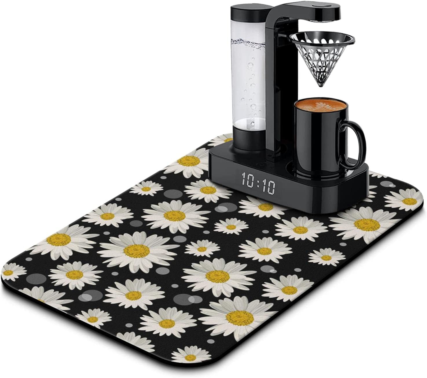 Coffee Maker Mat for Countertops,Dish Drying Mat,Coffee Bar Decor