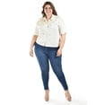 thumbnail image 5 of Blusa de lino con pedrería Roman Fashion /Tallas Extras, 5110 (Beige) beige 40, 5 of 5