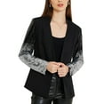 thumbnail image 4 of INSPIRE CHIC Party Jackets for Women's Shiny Sequin Long Sleeves Sparkle Casual Blazer Jacket, 4 of 5