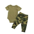 Daddy's Baby Boy Girl Outfits Camouflage Letter Print Romper Long Pants