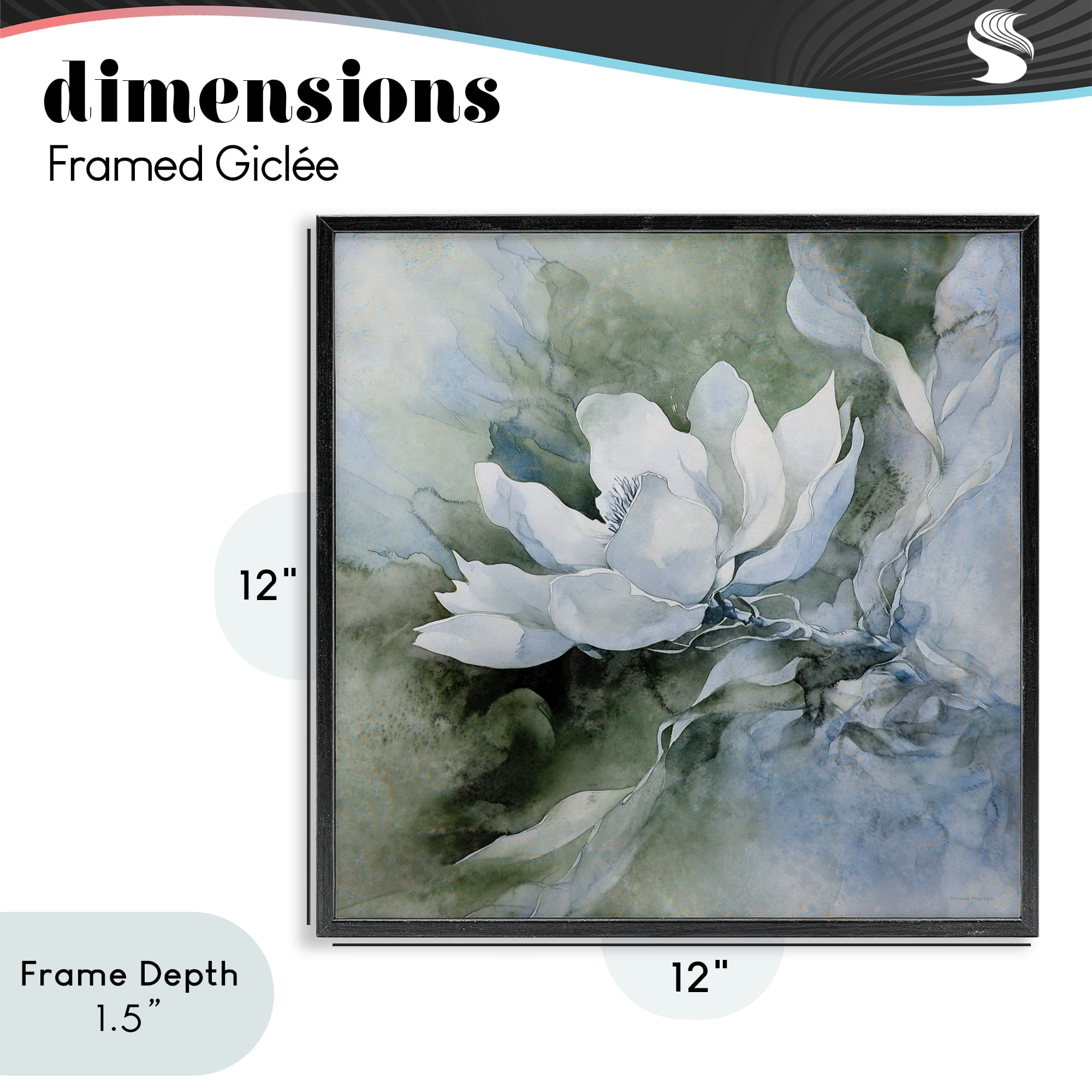 Stupell Industries Fluid Whimsical Flower Black Framed Giclee Art, design by Svetlana Aleynikova