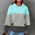 thumbnail image 2 of SwiftWear Women's Raglan Sleeve Waffle Knit Hoodie Breathable Textured Pullover Tops with Front Pocket, Lightweight Comfort Fit Casual Sweatshirt Light Blue, 2 of 5