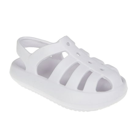 

FOAMWALK Girl s EVA Slides Fisherman Buckle Clogs Kids Cloud Slides - Slip On Sandals for Girls Toddler White 6