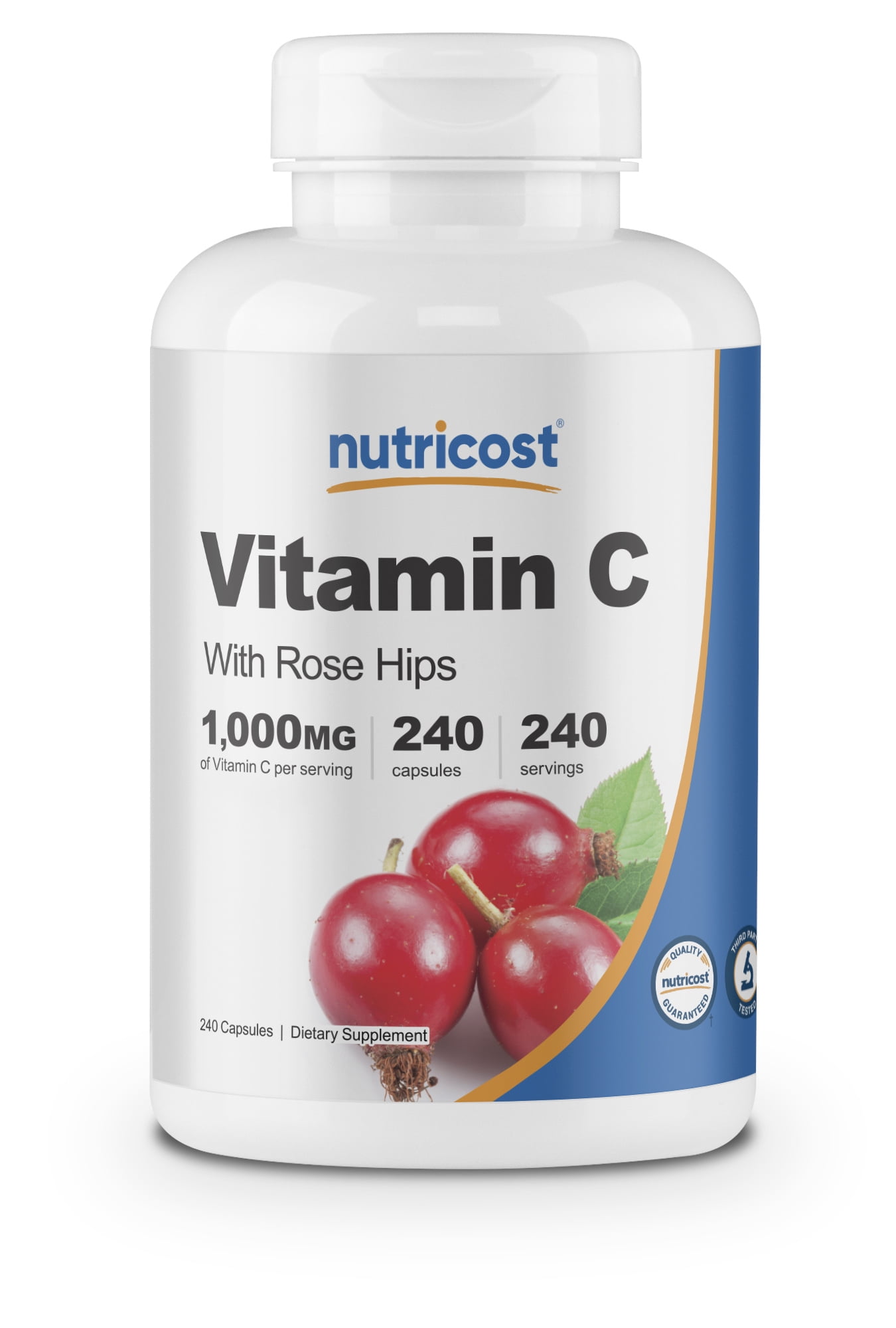 Nutricost Vitamin C with Rose Hips 1025mg, 240 Capsules NonGMO