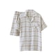 thumbnail image 1 of Conjunto de pijama de verano para hombre, cárdigan de manga corta de gasa fina y pantalones cortos, ropa de casa a cuadros, conjunto de pijama para hombre, 1 of 2