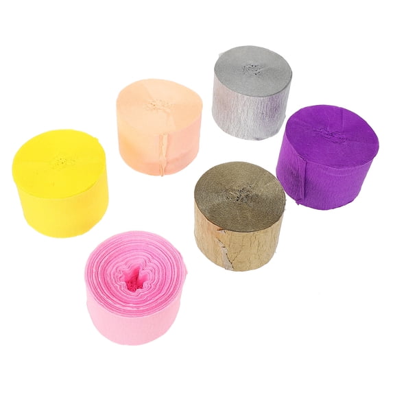 LIFKOME Wrinkle Paper 6 Rolls for Party Decorations, Wrapping, Crafts, and Celebration Events