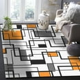 thumbnail image 5 of Area Rug 2'x3' Orange Grey Abstract Geometric Art Modern Washable Area Rugs Non Shedding Floor Carpet Rubber Backing Non-Slip Indoor Mats for Living Room Bedroom Kitchen, 5 of 8