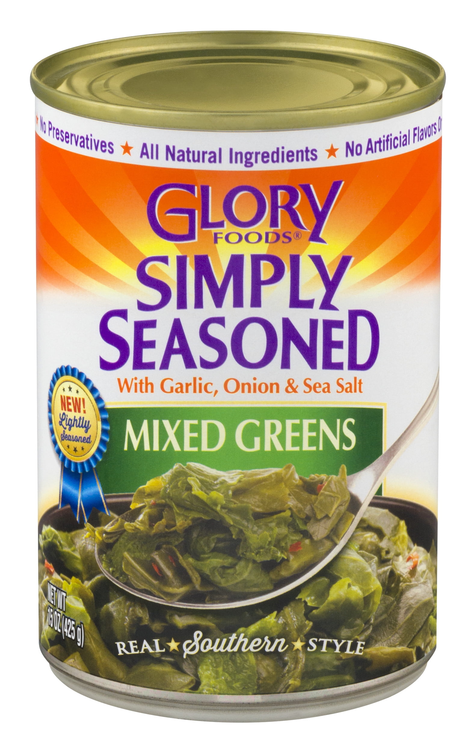 Glory Foods Simply Seasoned Mixed Greens, 14.5 oz