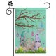 thumbnail image 1 of Style 4 Bandera de jardín de Pascua feliz de doble cara conejito de Pascua gnomo bandera de bienvenida primavera rústica granja patio decoración al aire libre 12.0 x 18.0 in, 1 of 5