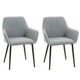 thumbnail image 1 of HOMCOM Dining Chairs Set of 2, Upholstered Accent Chairs with Metal Legs, 1 of 10