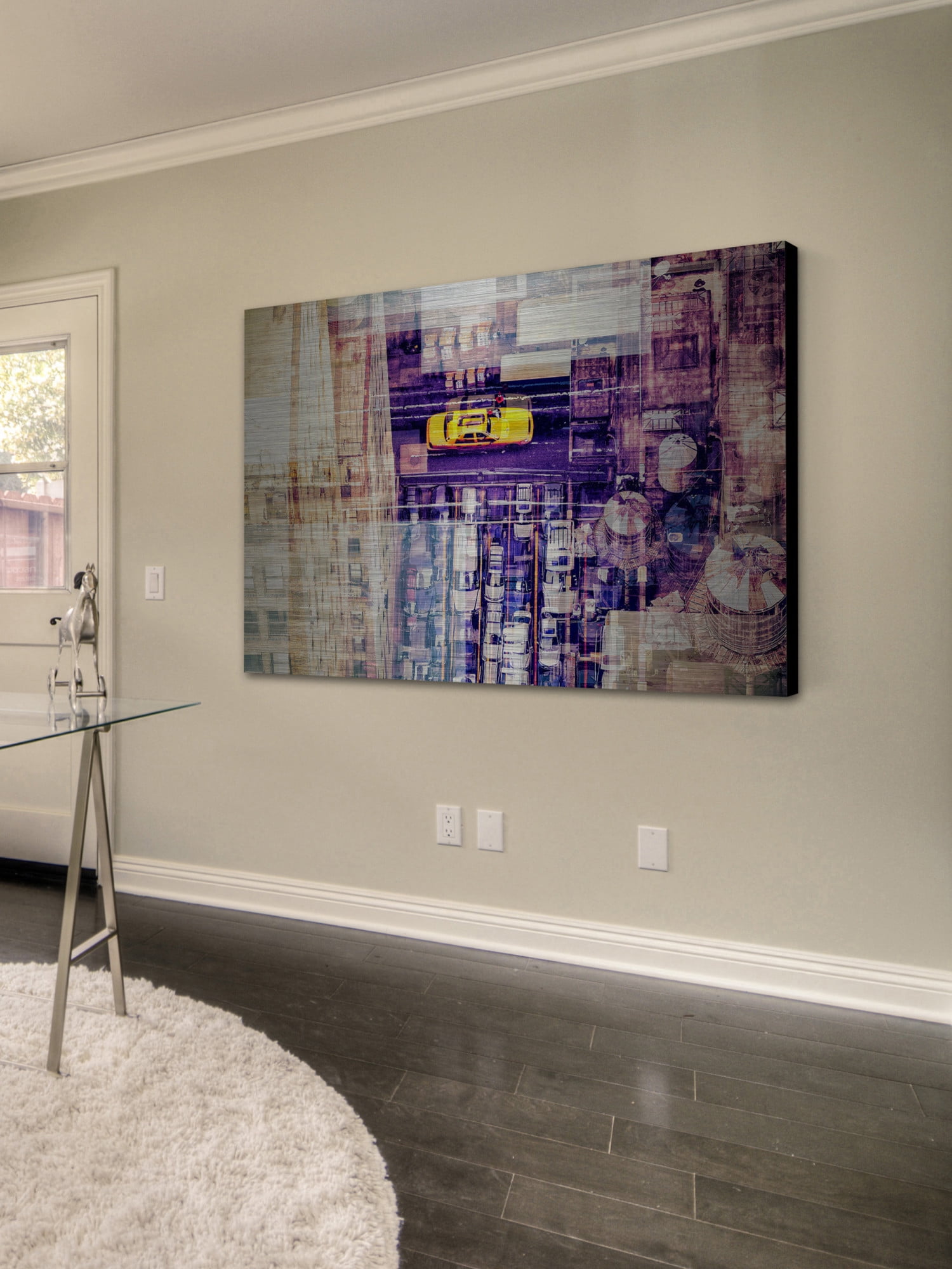 "My Yellow Taxi" Painting Print on Brushed Aluminum