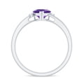 thumbnail image 2 of Rosec Jewels Natural Amethyst Heart Promise Ring - 6 mm - February Birthstone Ring - Ready to Gift for Valentines, 925 Sterling Silver, US 3.50, 2 of 8