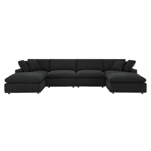 Modular Sectional Sofa Couch, Black, Fabric, Living Kitchen Cafe Bistro Hospitality Restaurant, Modern Contemporary HB34768
