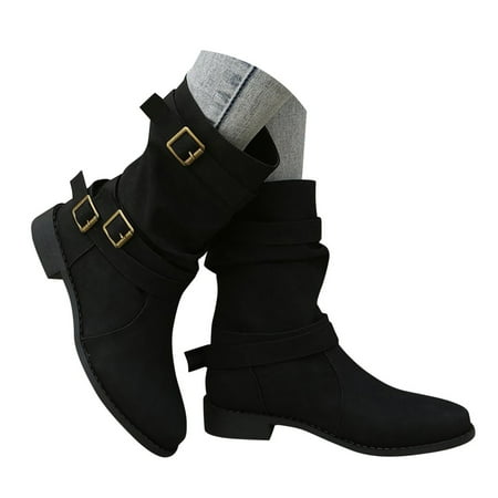 

Ketyyh-chn99 Ankle Boots for Women Business Casual Shoes Women s Fashion Western Cowboy Ankle Boots Short Cowgirl Low Heel Booties Black 9.5