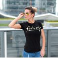 thumbnail image 6 of Ripple Junction Felicity Gold Logo Junior's Black Cotton T-Shirt - Small Female, 6 of 6