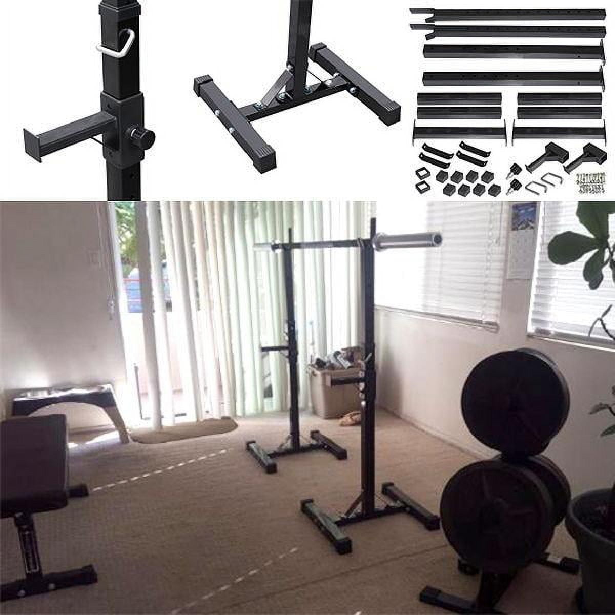 Alden Design 2 Pieces Adjustable Standard Solid Squat Barbell Weight Rack Stands
