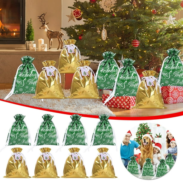 Bolsa de regalo de Navidad Bolsa de regalo con cordón Bolsa de papel de aluminio de Navidad Bolsa de regalo de Navidad Wmkox8yii HFSH2864